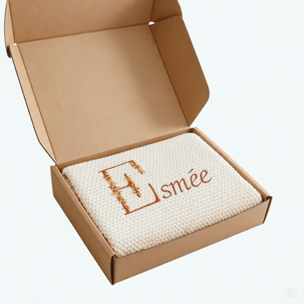 Couverture Bébé Personnalisée Prénom Brodé Tricot