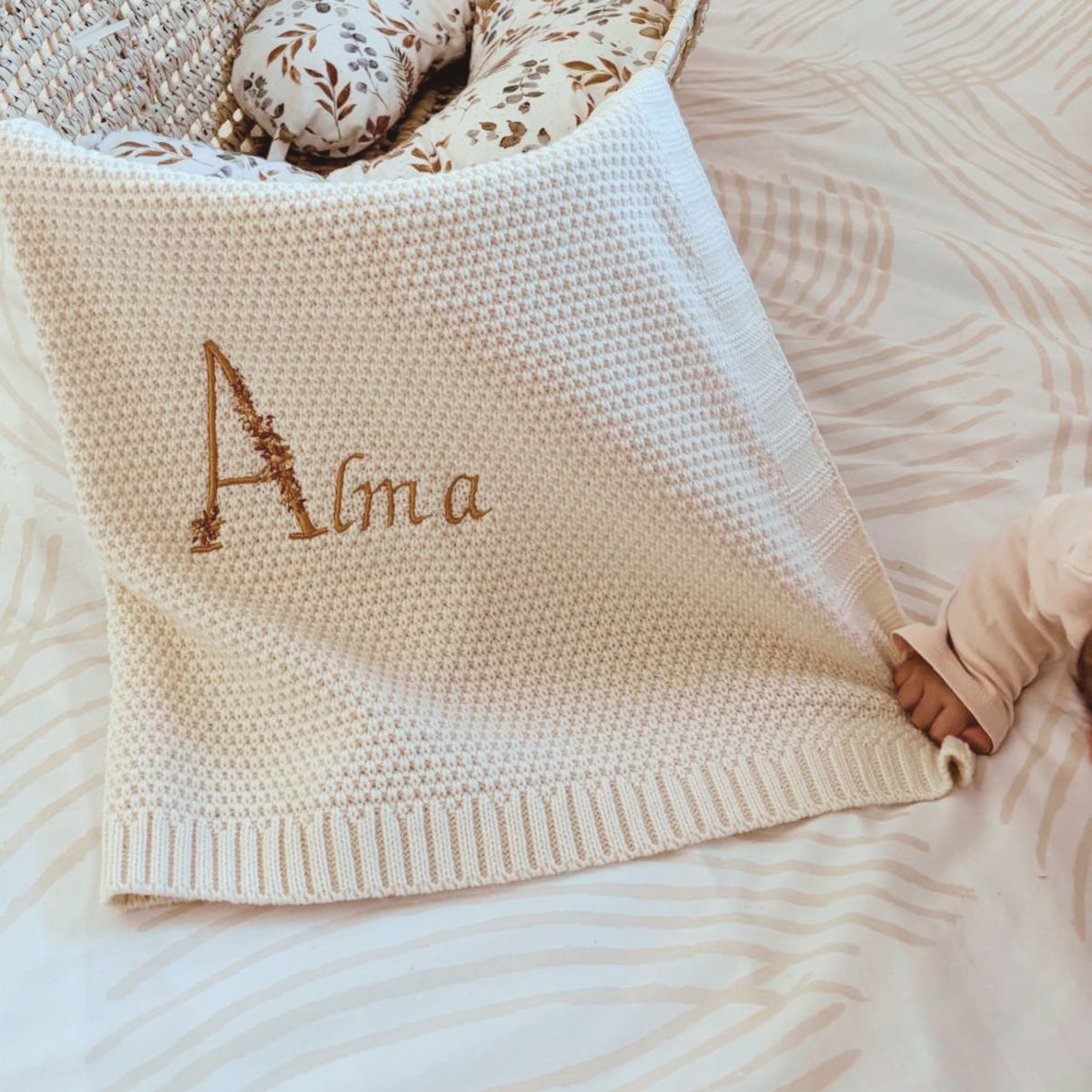 Couverture Bébé Personnalisée Prénom Brodé Tricot