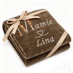 Plaid Personnalisé Brodé Mamie et Prénom Petit-Enfant